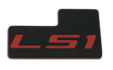 C5 Corvette Throttle Body  Engine ID Plate, LS1 Black/Red